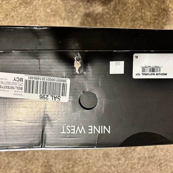 Nine West Medina Natural Brown Tall Boots Block Heel Side Zip Size 9 E213 - Picture 7 of 7